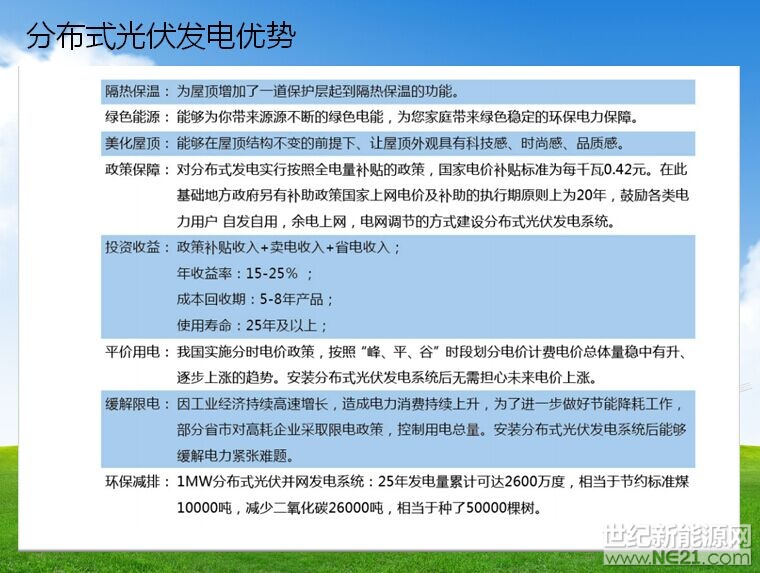 分布式光伏發電優勢